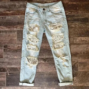 Machine Pour Neuf Jeans Women's Size 27 US - Distressed - Heavy Wash - Cuffed